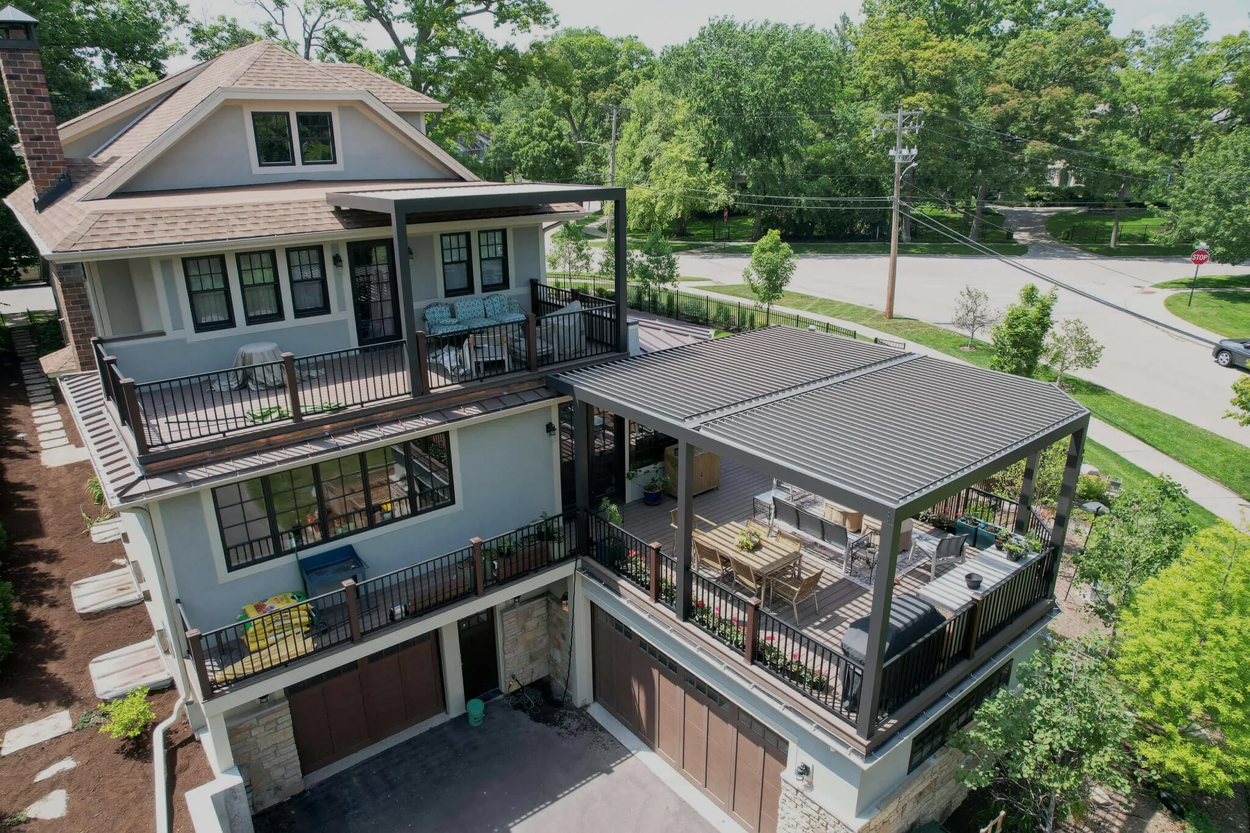 Large residential pergola deck for dealer and project partners